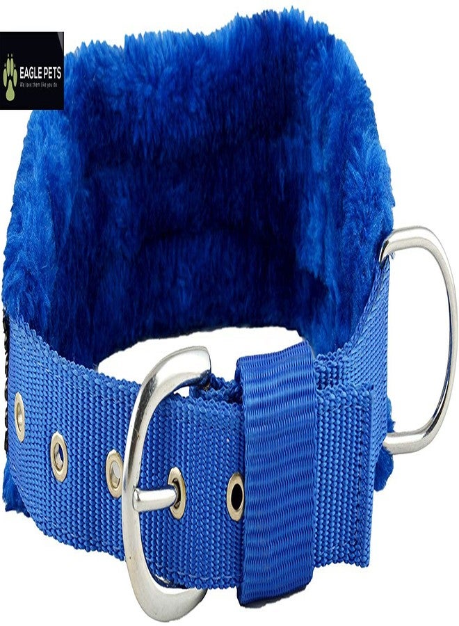 Eagle Pets Dogs Soft Fur Nylon Collar & Leash Set for Puppy Soft Padding Collar & Leash (Blue, Medium) - Image 3